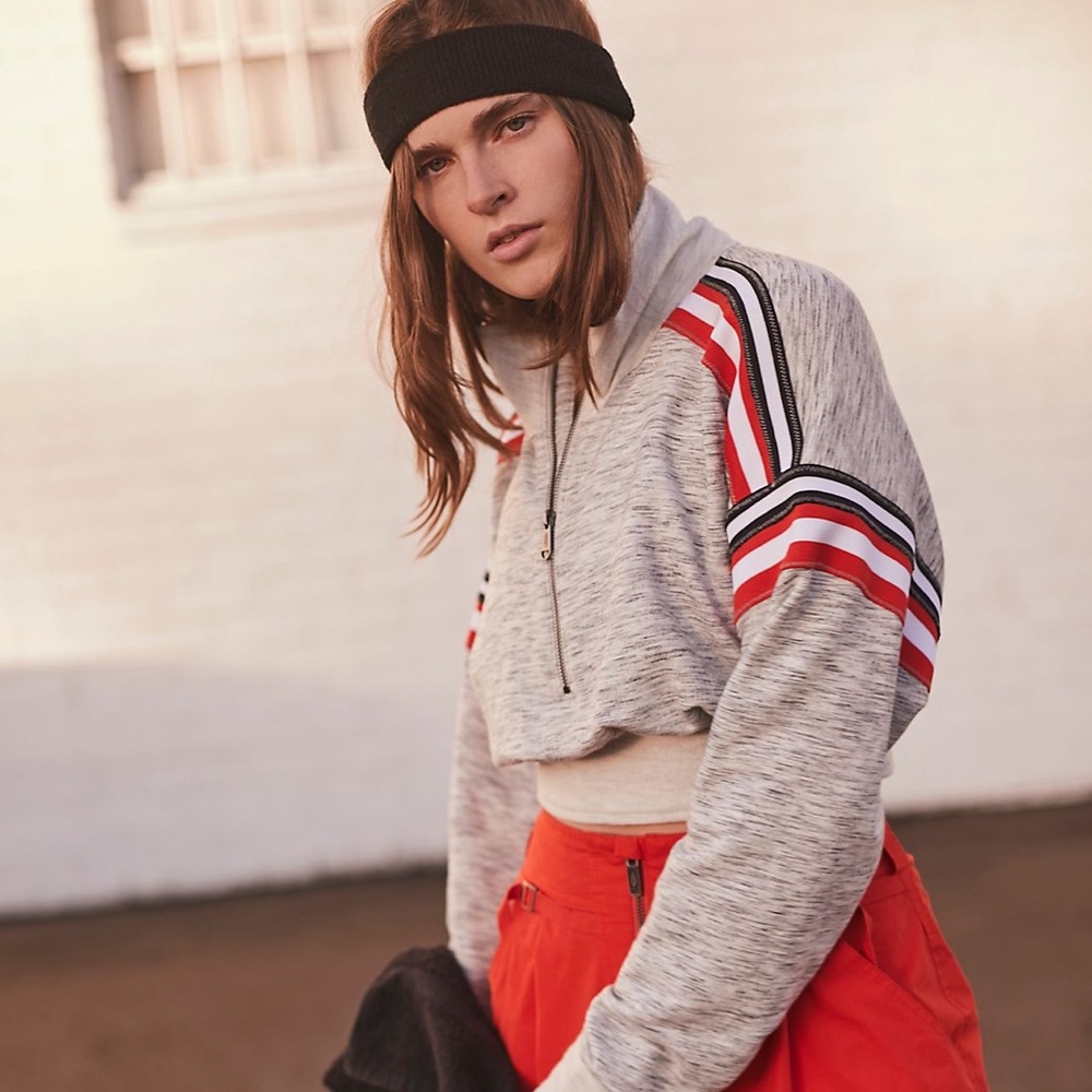 Free People Movement cropped quarter zip